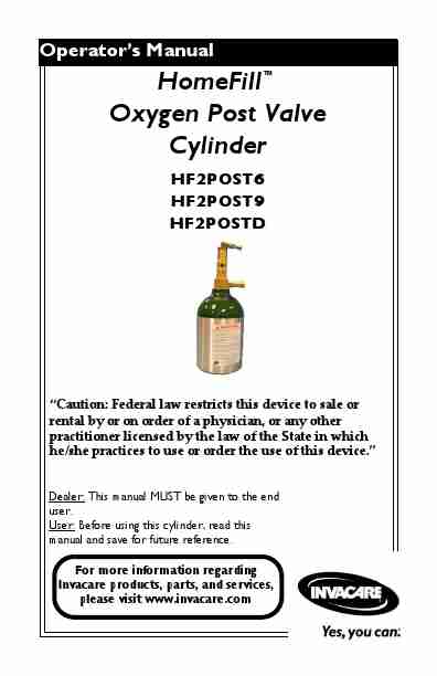 Invacare Oxygen Equipment HF2POSTD-page_pdf
